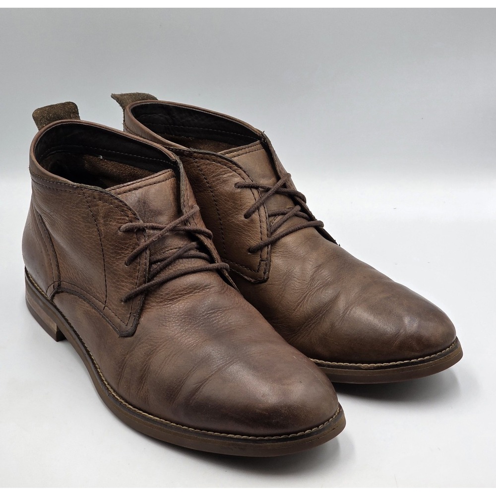 Cole Haan York Chukka Boots Mens 11.5M Brown Distressed Leather C11847